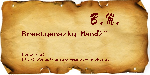 Brestyenszky Manó névjegykártya